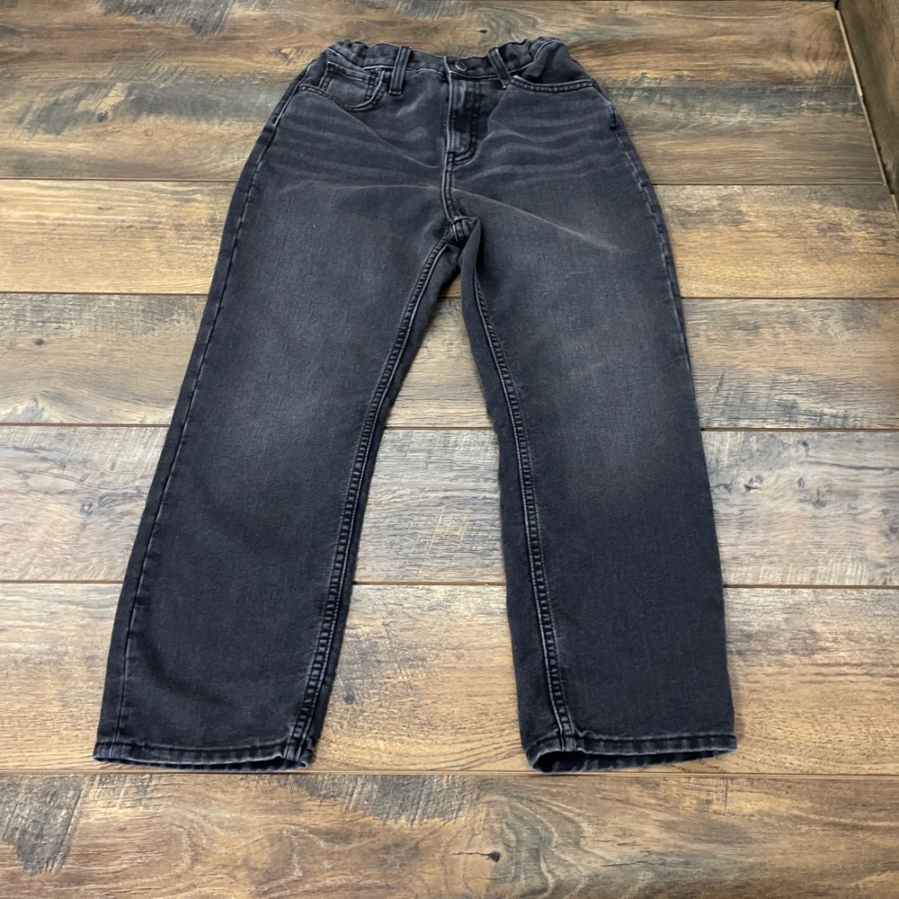 Old Navy Girls Size 12 High-Rise Slouchy Straight Built-In Tough Jeans Black